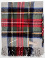 Blanket, 100% lamswol, Steward Silver Dress Tartan, 170 x 140
