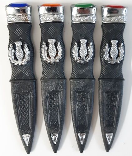 Thistle Sgian Dubh met geslepen glas op top, safety